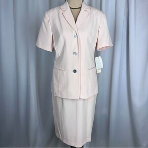 NWT Vintage KORET Petites Skirt Suit Short Sleeve Jacket 12P Skirt 6P Ribbed